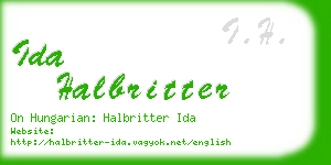 ida halbritter business card